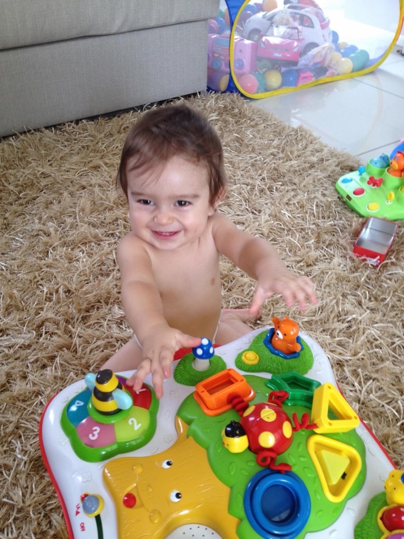 Baby playing with toys