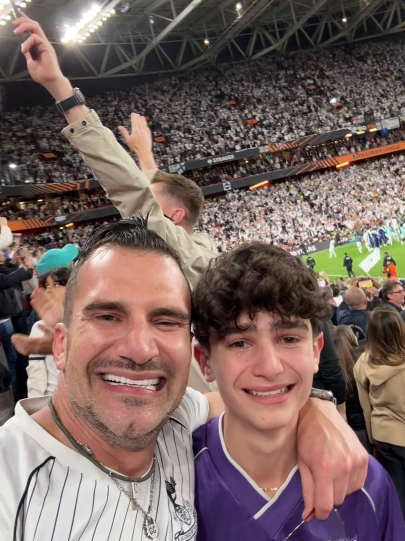Taye and Dad at Bilbao Europa League Final